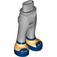 Lego Minidoll Hips and Trousers with Back Pockets with Dark Blue Trim, Shoes print / Light Bluish Gray