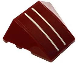 Wedge 4 x 3 Triple Curved No Studs with 2 White Lines Pattern (Sticker) - Set 75378