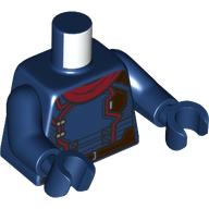 Lego Torso, Space Suit, Red Wires, Dark Red Handkerchief, Dark Brown Utility Belt print, Dark Blue Arms and Hands / Dark Blue