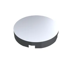 Tile Round 2 x 2 with Bottom Stud Holder / Metallic Silver