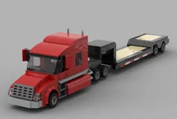 Semi-truck and "Lowboy" Trailer