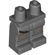 Lego Hips and Dark Bluish Gray Legs with Belt around Leg, Knee Pads (Rey) / Dark Bluish Gray