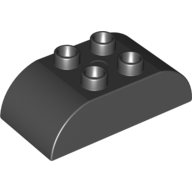 Lego Duplo Brick 2 x 4 Curved Top / Black