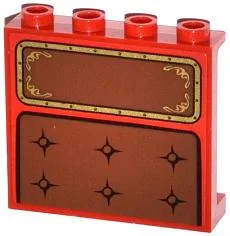 Panel 1 x 4 x 3 with Side Supports - Hollow Studs with Seat Cushion and Headrest Pattern (Sticker) - Set 79108