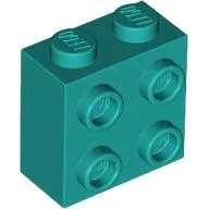 Brick Special 1 x 2 x 1 2/3 with 4 Studs on 1 Side / Dark Turquoise