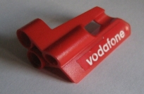 Lego Technic, Panel Fairing #24 Small Short, Small Hole, Side B with 'vodafone' Pattern (Sticker) - Set 8386