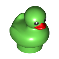 Lego Animal, Bird, Duck / Duckling with Black Eyes, Red Beak