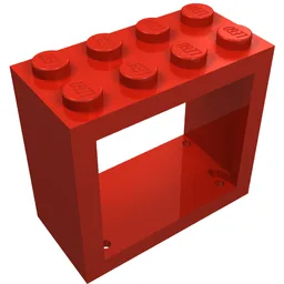 Window 2 x 4 x 3 Frame with Solid Studs / Red