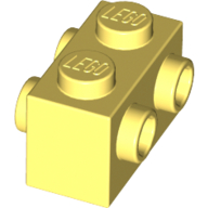 Lego Brick Special 1 x 2 with Studs on 2 Sides / Bright Light Yellow
