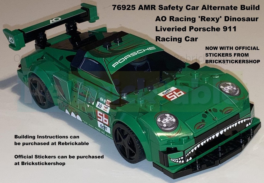 Lego 76925 'Rexy' Porsche 911 Racing Car - Alternate Build For 76925 Aston Martin Safety Car