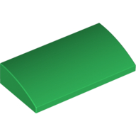 Lego Brick Curved 2 x 4 x 2/3 No Studs, with Bottom Tubes / Green