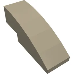 Brick Curved 3 x 1 No Studs / Dark Tan
