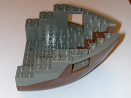 Boat, Hull Small Bow 12 x 12 x 5 1/3 with Dark Gray Top (6050 / 6051)