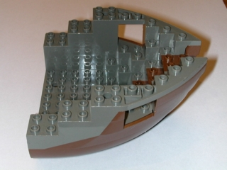Lego Boat, Hull Small Bow 12 x 12 x 5 1/3 with Dark Gray Top (6050 / 6051)