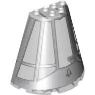 Cone Half 8 x 4 x 6 with Light Bluish Gray Cockpit Print / Trans-Clear
