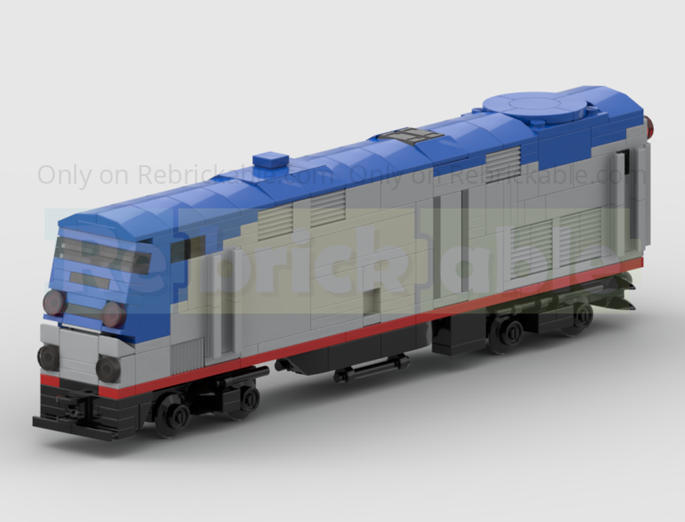 Lego 4-Wide Am Trak P42DC GE Genesis Diesel Locomotive