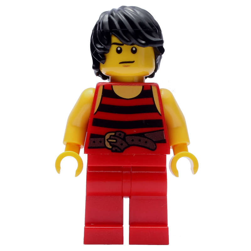 Lego Pirate - Red Stripes, Red Legs, Brown Crow's Feet