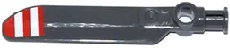 Technic Rotor Blade Small with Axle and Pin Connector End with 3 Red Stripes and 2 White Stripes Pattern on Top (Sticker) - Set 42040