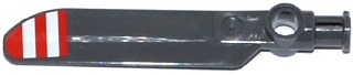 Lego Technic Rotor Blade Small with Axle and Pin Connector End with 3 Red Stripes and 2 White Stripes Pattern on Top (Sticker) - Set 42040