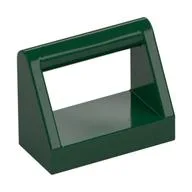 Tile Special 1 x 2 with Handle / Dark Green