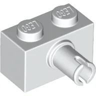 Brick Special 1 x 2 with Pin - Bottom Stud Holder / White