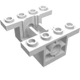 Gearbox 4 x 4 x 1 2/3 with 1 x 2 Cutouts, Pin Holes / White