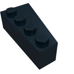 Brick Wedged, Angled 4 x 2 Left / Black