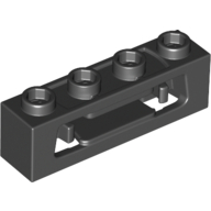 Lego Launcher, Brick Special 1 x 4 with Inside Clips (Disk Shooter) with Recessed Center 2 Studs / Black