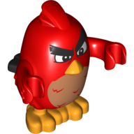 Lego Animal, Bird, Red, Squinting Eyes Print / Red