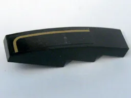 Slope, Curved 4 x 1 with Gold Stripe Right Pattern (Sticker) - Set 10194