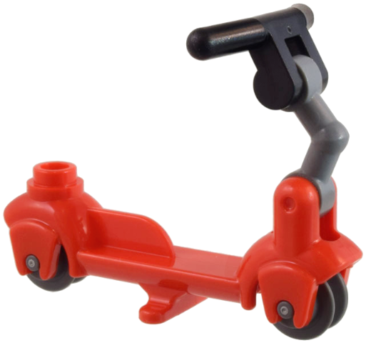 Lego Kick Scooter with Dark Bluish Gray Wheels, Dark Bluish Gray Steering Link, and Black Handlebars (36273 / 3464 / 93609 / 30031)
