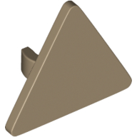 Lego Road Sign Clip-on 2.2 x 2.667 Triangular with Open O Clip / Dark Tan