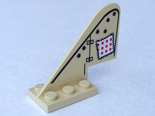 Lego Tail with Rounded Top with Black Lines and Patched Cloth Pattern on Both Sides (Stickers) - Sets 2879 / 5909 / 5948