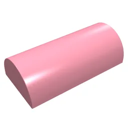 Brick Curved 2 x 4 Double, No Studs, without Groove / Pink