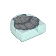 Lego Tile 1 x 1 Half Circle with Purple and Lavender Clam Shell print