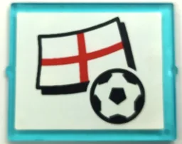 Glass for Window 1 x 4 x 3 with Flag of England and Soccer Ball on White Background Pattern (Sticker) - Set 3405