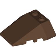 Lego Brick Wedged, Sloped 4 x 4 Triple, Stud Notches / Brown