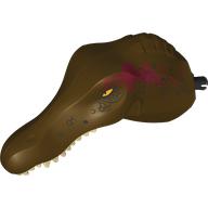 Lego Animal Body Part, Dinosaur, Spinosaurus Head with White Teeth, Dark Red Markings print / Dark Brown