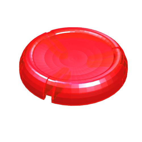 Lego Large Figure Throwing Disc, Kanoka [Plain] / Trans-Red