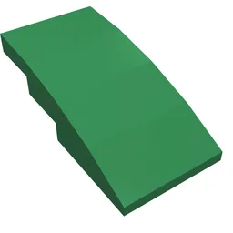 Brick Curved 4 x 2 No Studs / Green