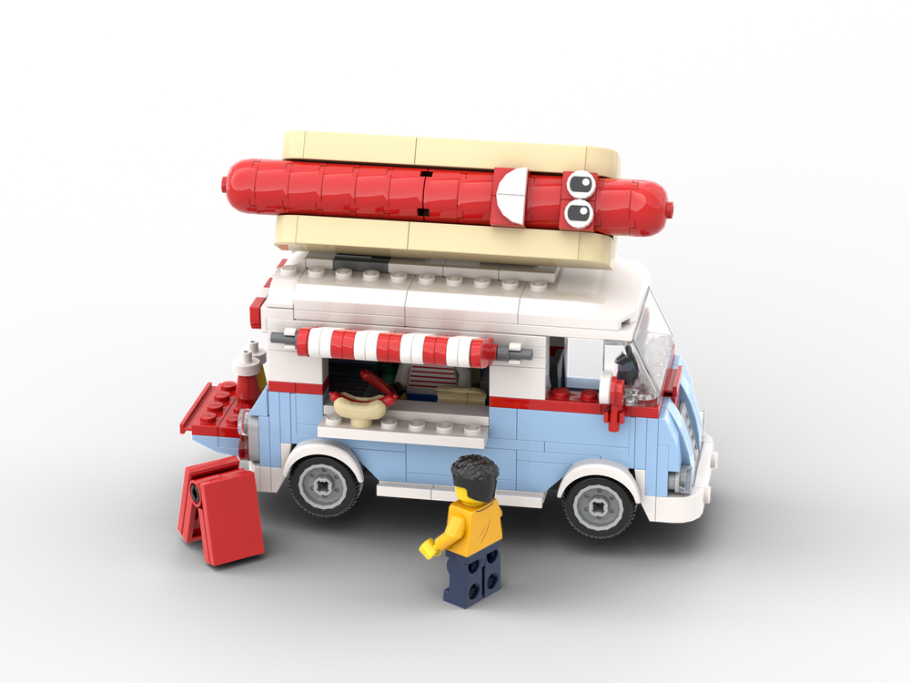 Lego 40681 Modification- Retro Food Truck with HOTDOG!!