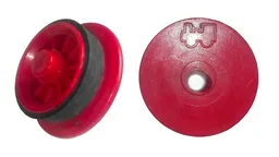 Train Wheel Spoked for Motor with Black Train Rim for 4.5V & 12V Locomotive Wheels (wheel2a / trainrim) / Red