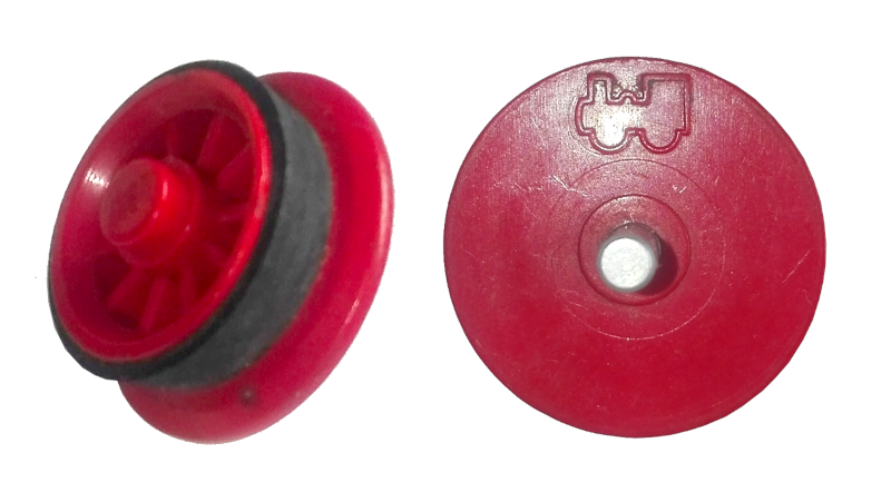 Lego Train Wheel Spoked for Motor with Black Train Rim for 4.5V & 12V Locomotive Wheels (wheel2a / trainrim)