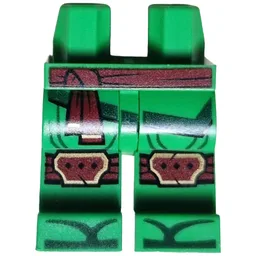 Hips and Bright Green Legs with Dark Red Sash, Knee Pads, Robe Ends, Dark Green Trim Print / Bright Green