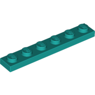 Lego Plate 1 x 6 / Dark Turquoise