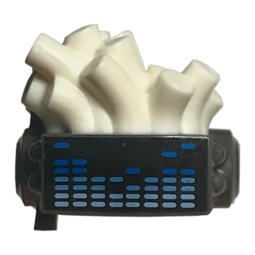 Lego Hair with Visor, Equaliser and White Hair Print / Black