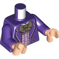 Torso, Coat, Bright Pink Trim, Vest, Dark Tan Bowtie Print, Dark Purple Arms, Light Nougat Hands / Dark Purple