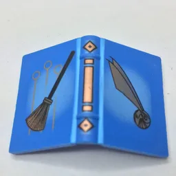 Book 2 x 3 with Quidditch Broom and Golden Snitch Print / Blue
