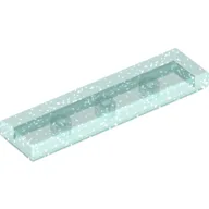 Tile 1 x 4 with Groove / Glitter Trans-Light Blue