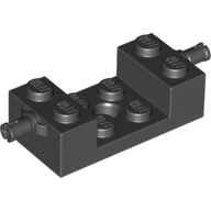 Lego Brick Special 2 x 4 with Wheels Holder, Cross Slit with 2 x 2 Recessed and Hole / Black